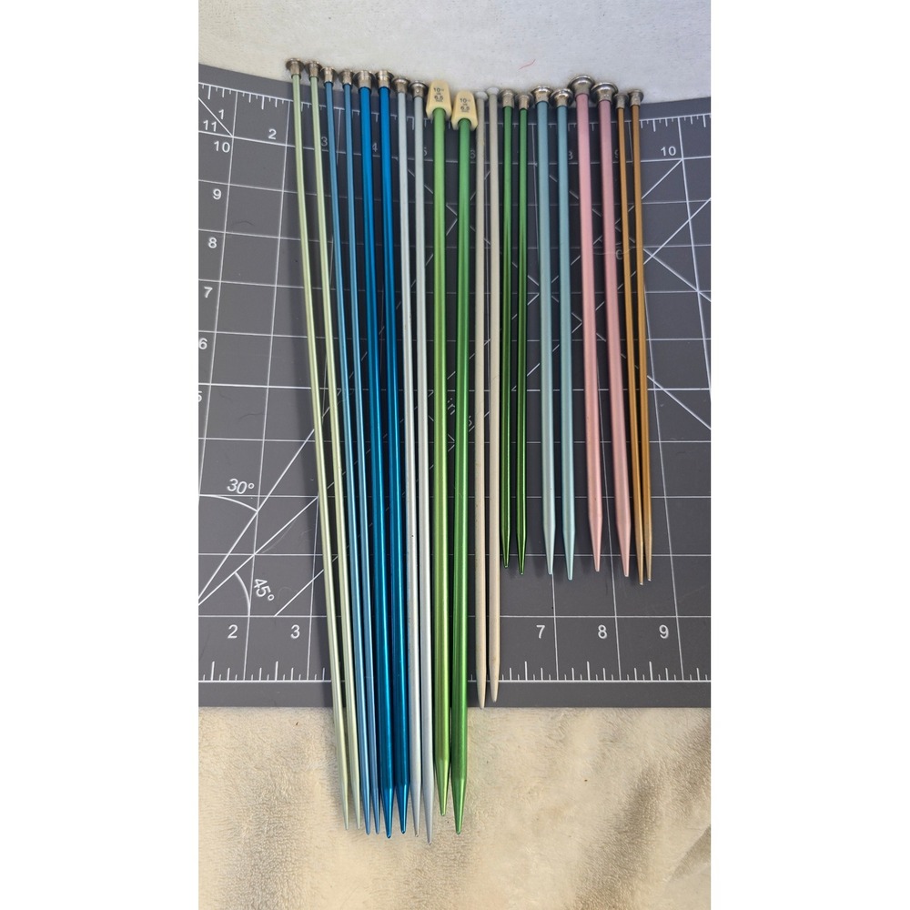 Vintage Susan Bates Boye Aluminum Knitting Needles Lot Mixed Sizes 10-14 Inch